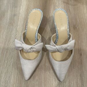 JCrew Kitten heels with bow detail